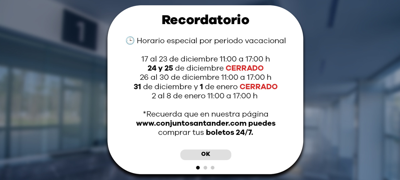 Información de taquillas Conjunto Santander